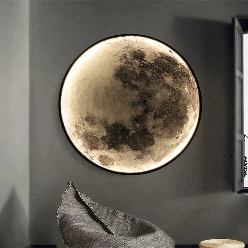 LED-Wandleuchte Mondform 24-80 cm | Realistisches Mondoberflächenmuster | Warmweiss, Kaltweiss, Neutralweiss für Zuhause 4