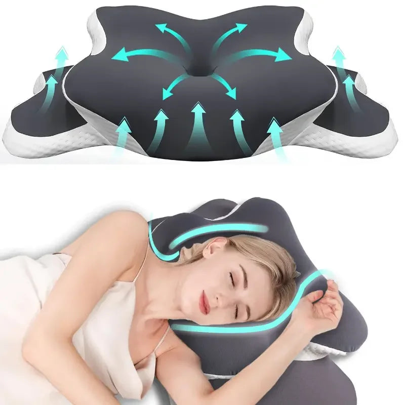 Ergonomic Neck Pillow with Memory Foam | Butterfly Shape | 2 Height Zones | NeckNest