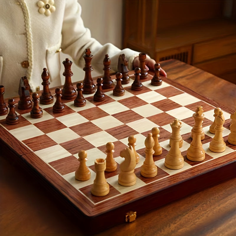 Schachspiel aus Holz | Faltbares Schachbrett | Figuren & Aufbewahrung | RoyalBrett