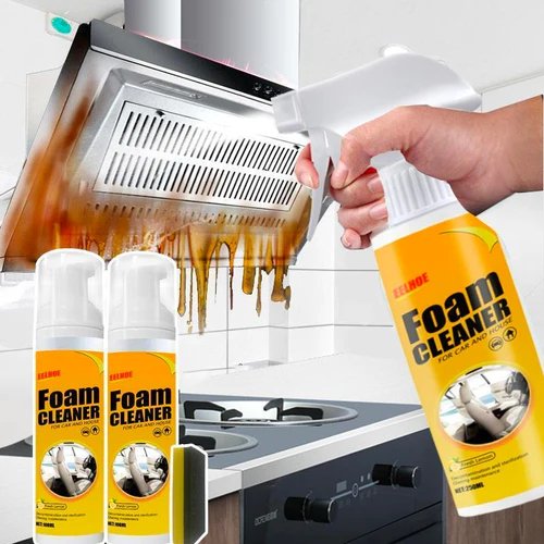 Schaumreiniger Spray 3er-Set | Für Stoff, Leder, Glas, Metall & Kunststoff | Reinigt ohne Schrubben & Rückstände