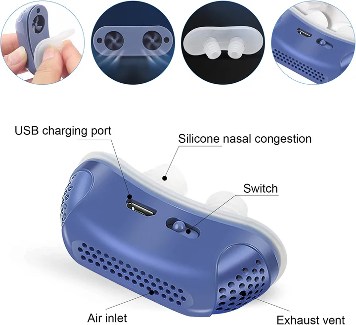 Schlafapnoe-Maschine | Über USB Aufladbar & Ohne Maske | Kompakt | Breathly