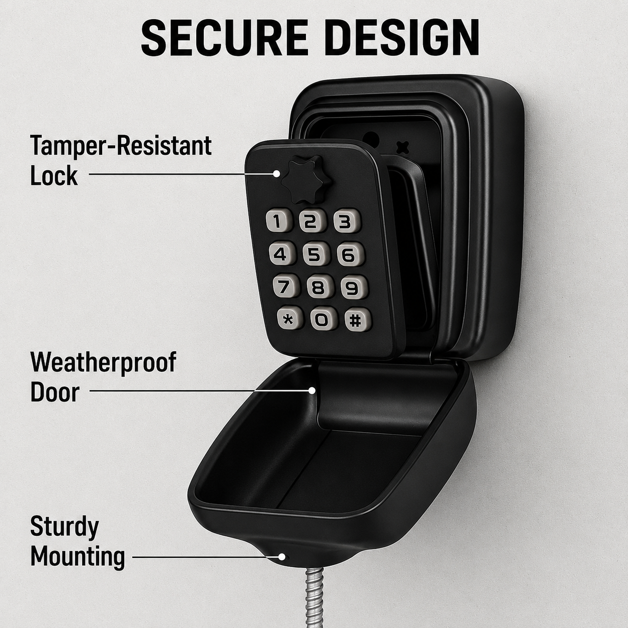 Schlüsselsafe mit Code | Wetterfest Metall | Einstellbarer Zahlencode | Safenest