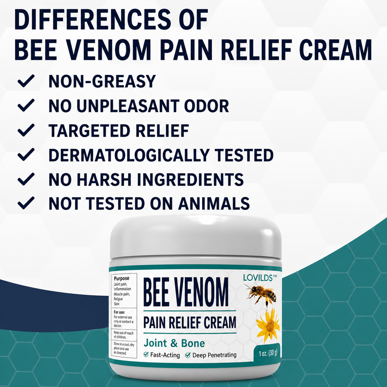 Schmerzmittel | Bienengift Pflege für Gelenke | Wärmende Tiefenwirkung Massage | BeeRelief