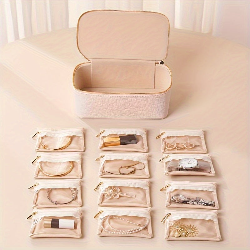 Schmuck-Reisebox | Abnehmbarer Samtbeutel | Sichtfenster | TravelGlam