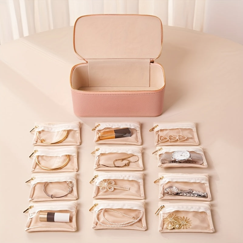 Schmuck-Reisebox | Abnehmbarer Samtbeutel | Sichtfenster | TravelGlam