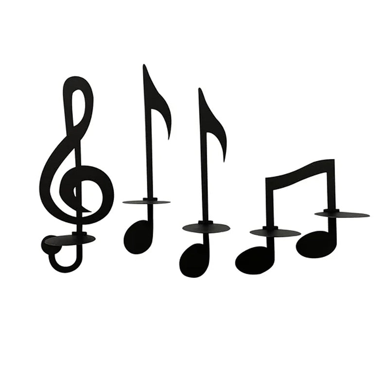 Schwarze Musiknote Wandleuchte | Wandkerzenhalter | Teelicht-Beleuchtung | NotenFlair