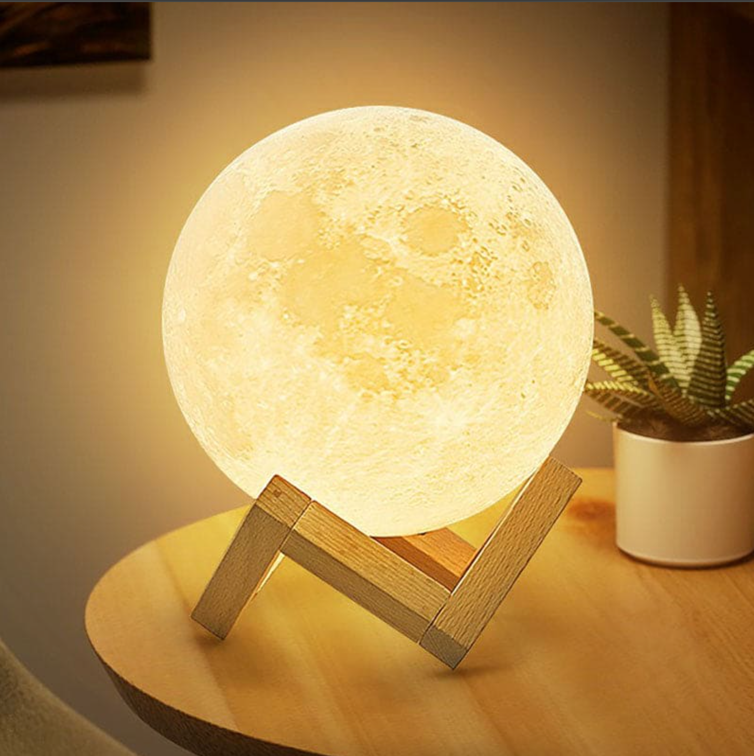 Magische Mondlampe | 16 Farben | mit Holzständer | MoonNest