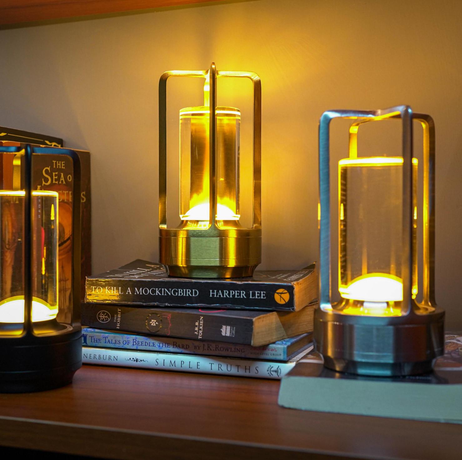 Lampe de table sans fil | Design en cristal | Intensité réglable par commande tactile | CrystalGlow