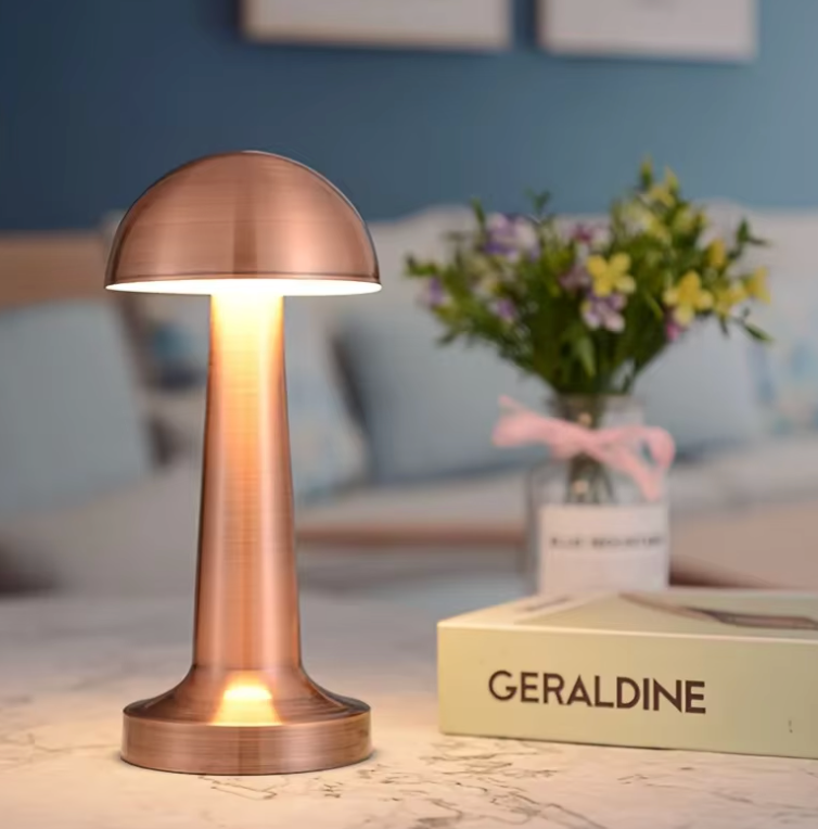 Stolní lampa | Houbový design se 3 barvami světla | Dotykové ovládání | AuraMush