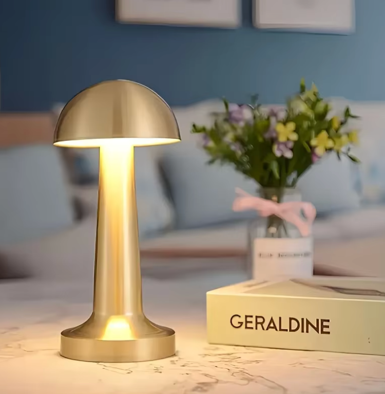 Stolní lampa | Houbový design se 3 barvami světla | Dotykové ovládání | AuraMush