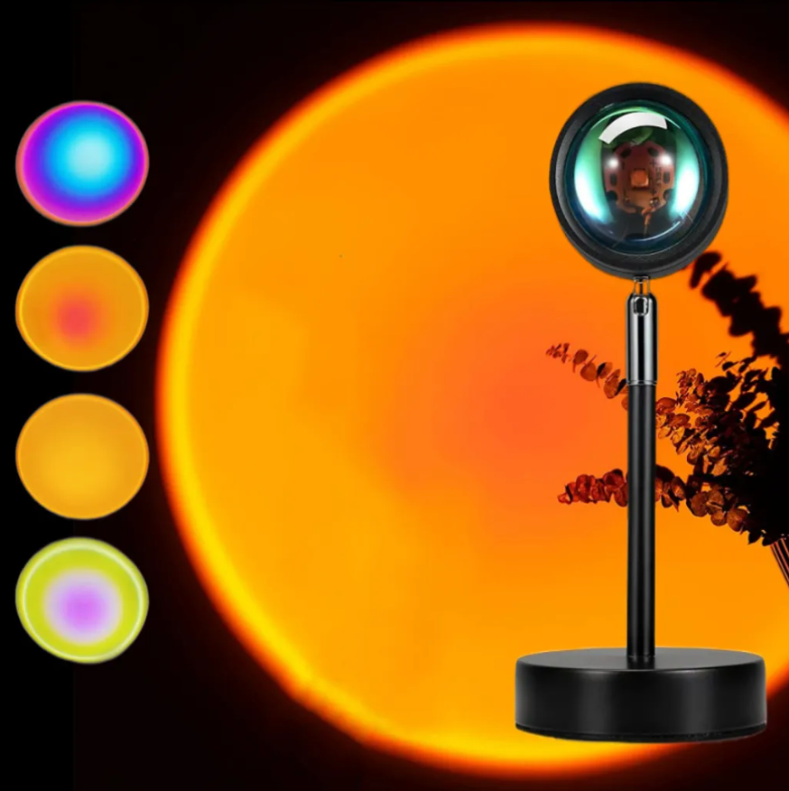 LED projektorová stolní lampa Západ slunce | 16 barev světla pro vytvoření atmosféry | S dálkovým ovládáním | AuraCast
