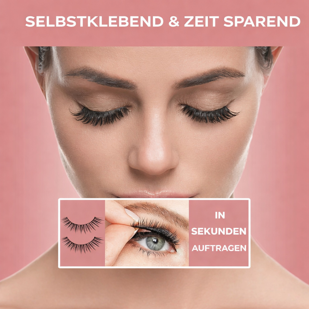 Selbstklebende Wimpern | Wiederverwendbar | Ohne Kleber | PureGaze