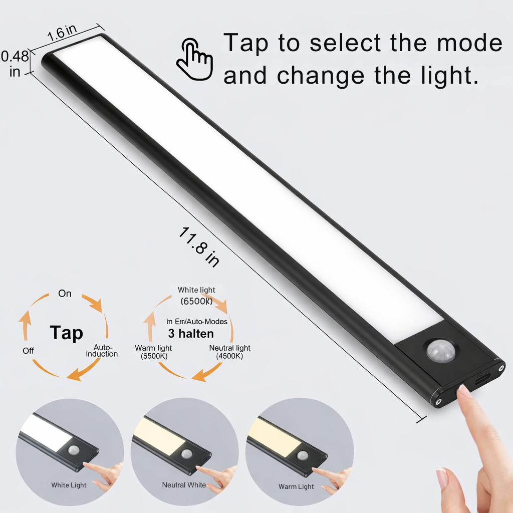 Sensorleuchte | USB-wiederaufladbar | Dimmbar & Kabellos | LumoMotion