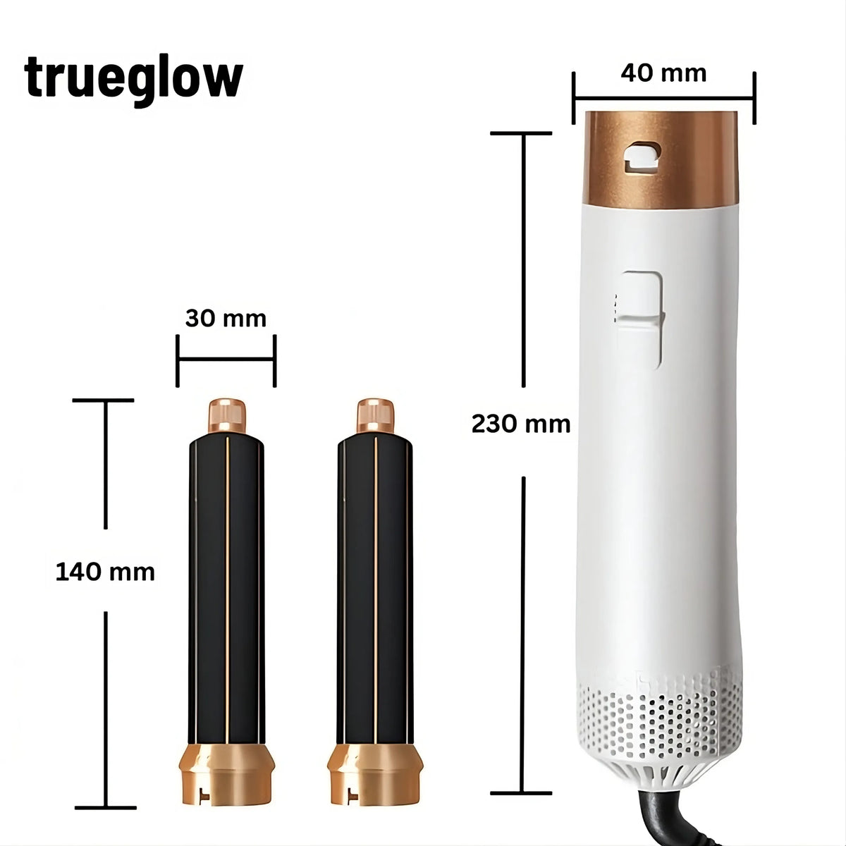 Haarstyler 5 in 1, Lila | Warmluftbürste mit 5 Aufsätzen | Locken, Glätten und Volumen in einem kompletten Styling-Set 7