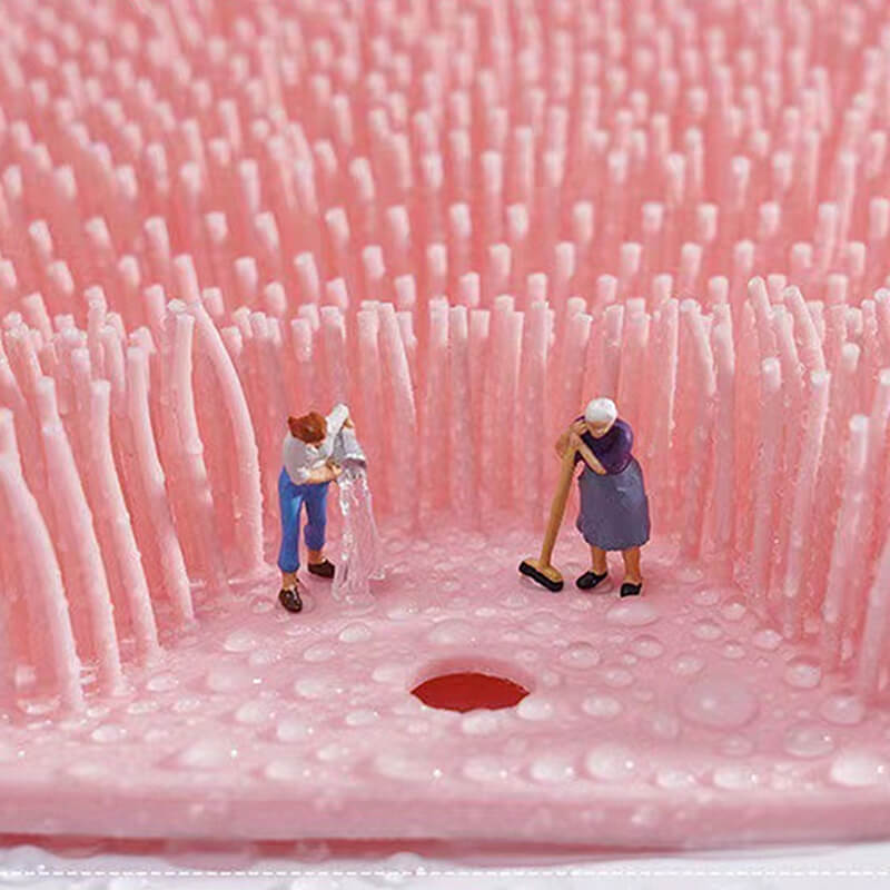 Masážní kartáč | Protiskluzový se sacím talířem | 30x25 cm pro sprchu a vanu | Glidefoam