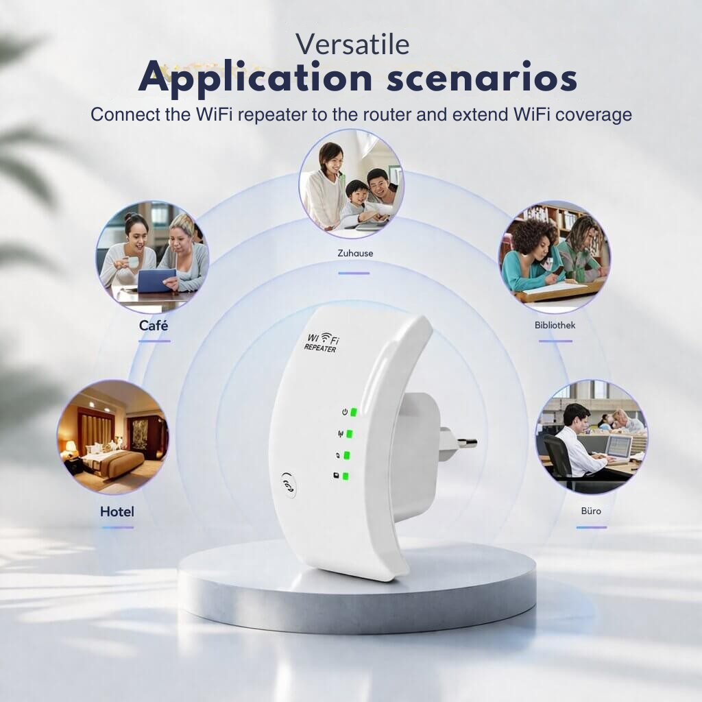 Signalverstärker | Mehr Reichweite | Einfache Plug and Play Einrichtung | WiFiora