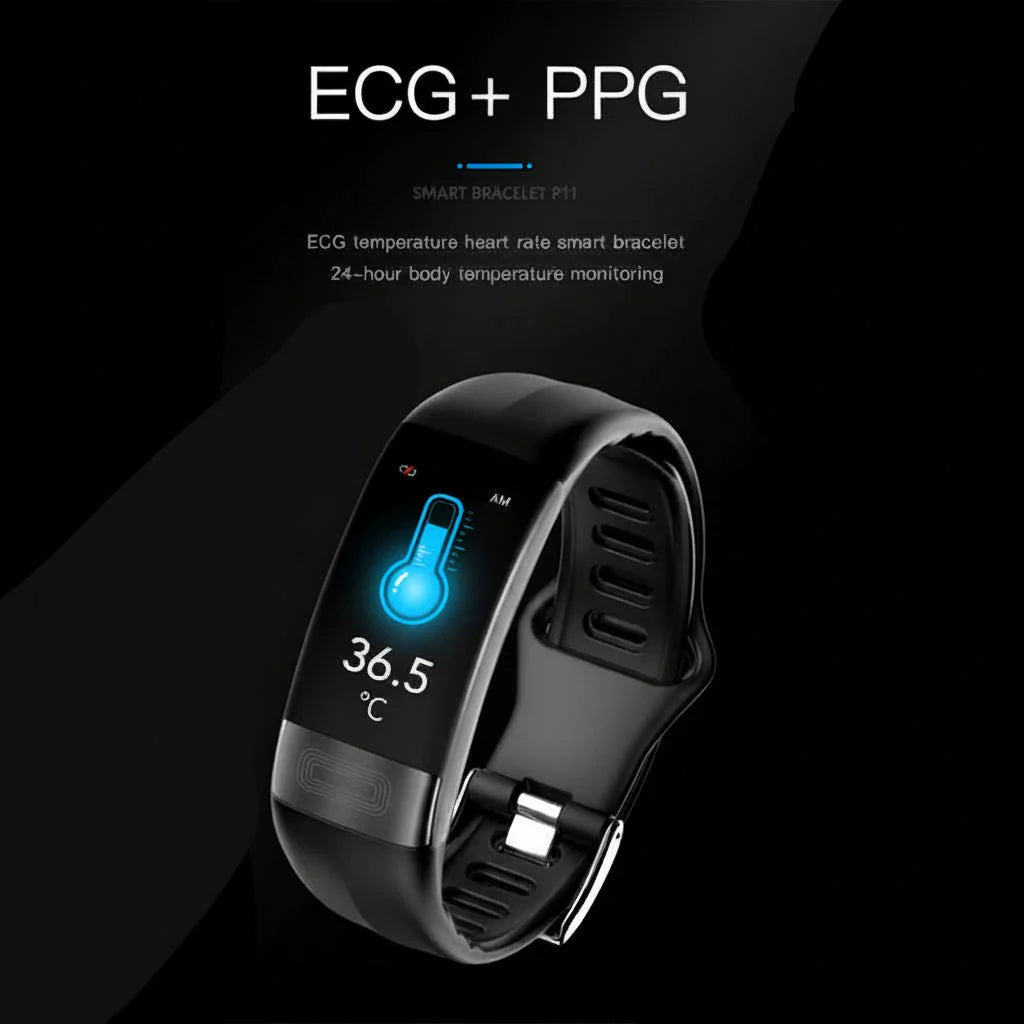 Smartwatch EKG & Blutdruck PPG | Schlafüberwachung | Bluetooth iOS & Android | Vitalband