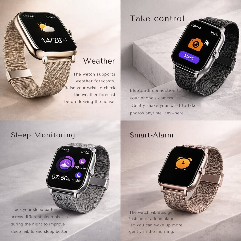 Smartwatch | Herzfrequenz und Schlafüberwachung | Bluetooth | Velnova