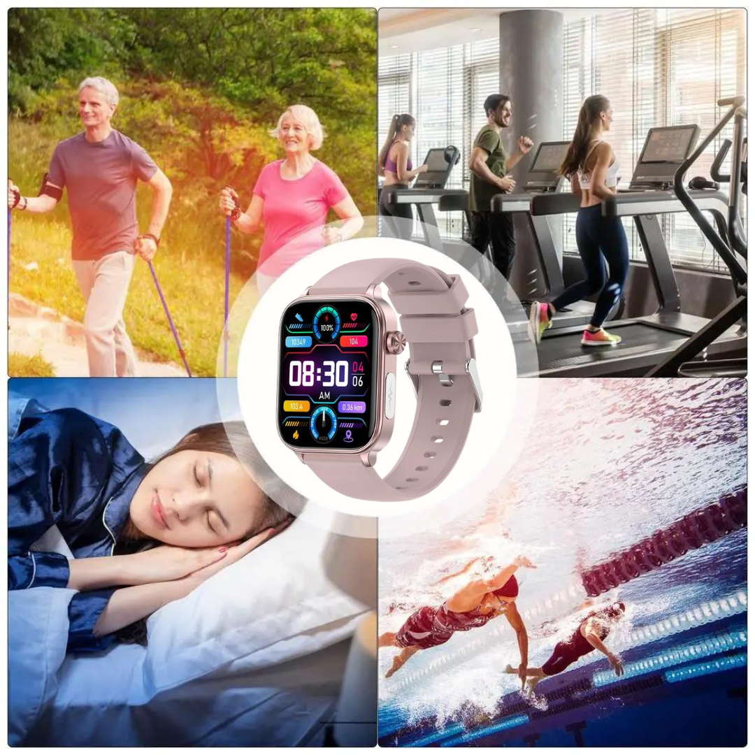 Smartwatch mit SOS-Notfallalarm und Sturzerkennung | Herzfrequenz-, Sauerstoff- und Aktivitätsmessung | Bluetooth und wasserdicht