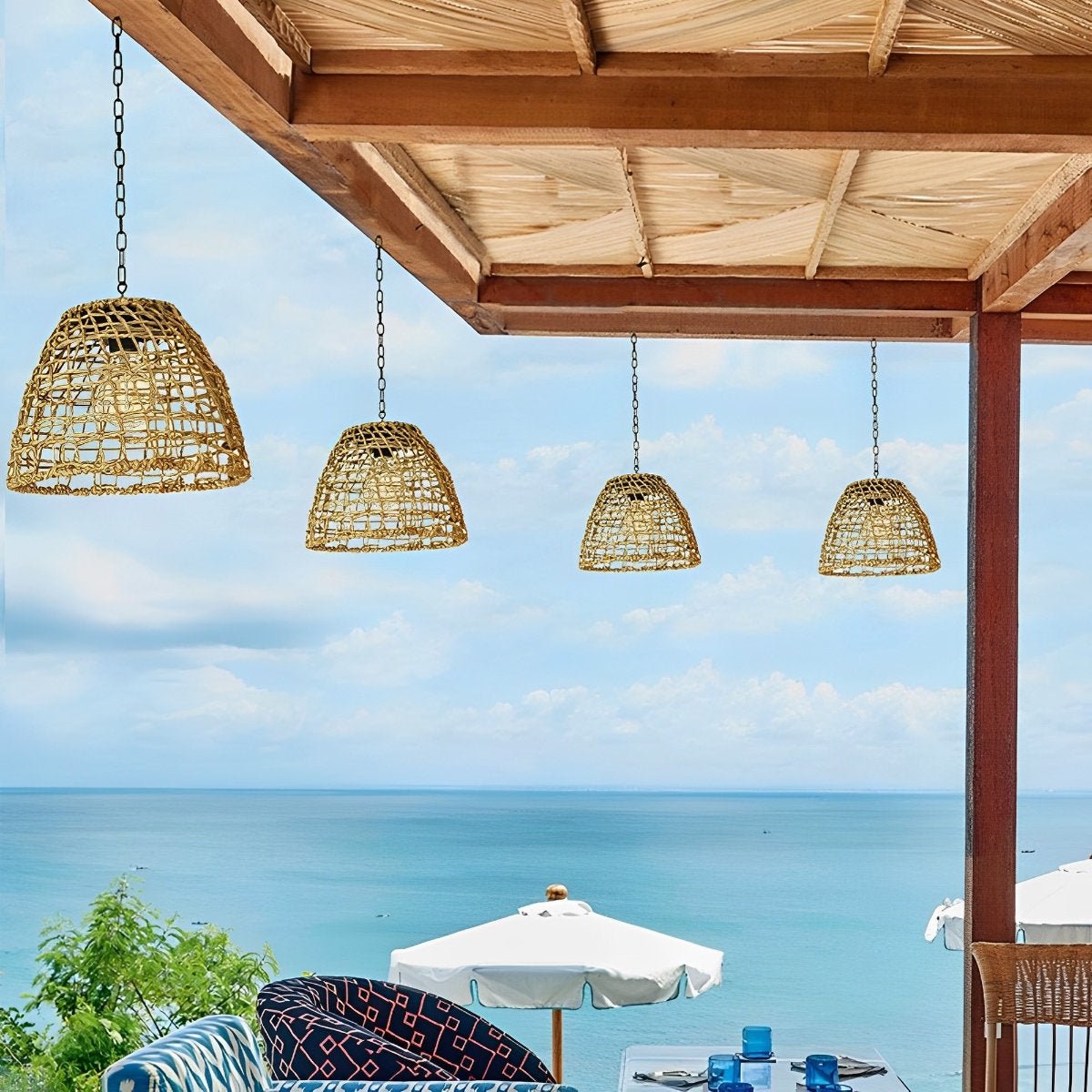 Solar Glockenlaterne | Boho Rattan | Wetterfest | NatureLume