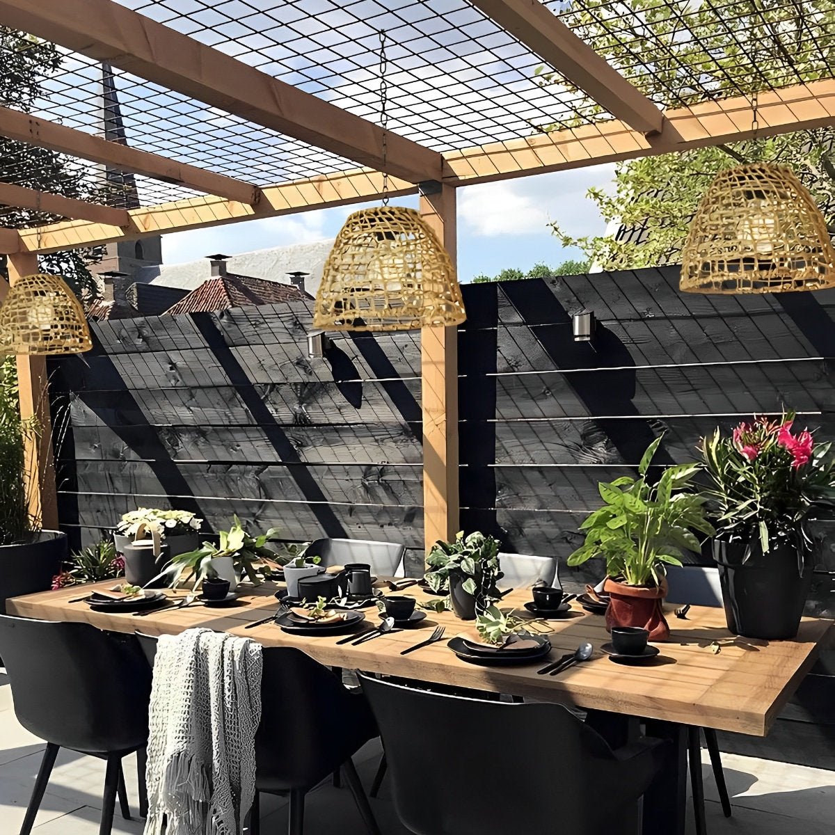 Solar Glockenlaterne | Boho Rattan | Wetterfest | NatureLume