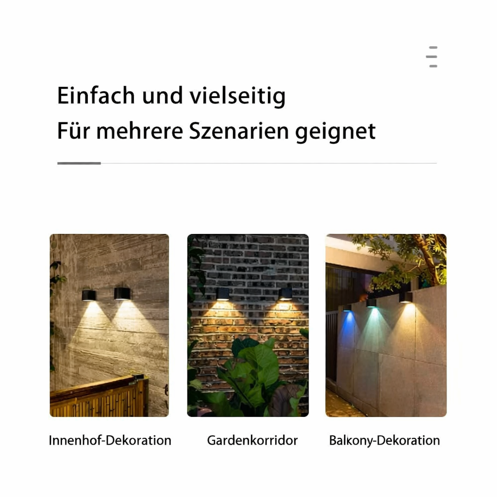 Solar LED Außenwandleuchte | IP65 | Modern & Wetterfest | Buenosaires