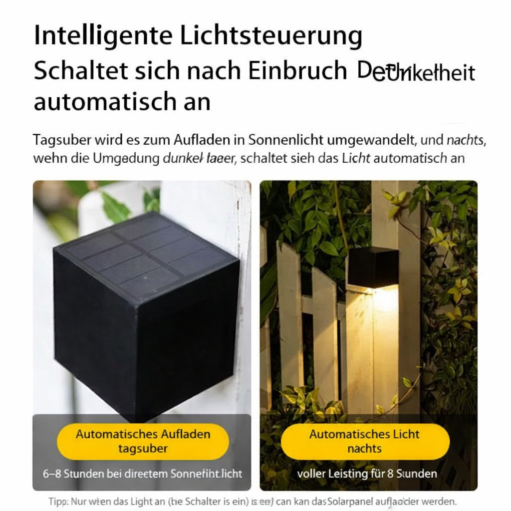 Solar LED Außenwandleuchte | IP65 | Modern & Wetterfest | Buenosaires