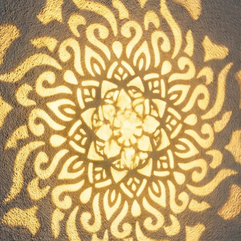 Solar Wandleuchte | Mandala Lichtmuster | Automatisches Einschalten | ShadowBloom