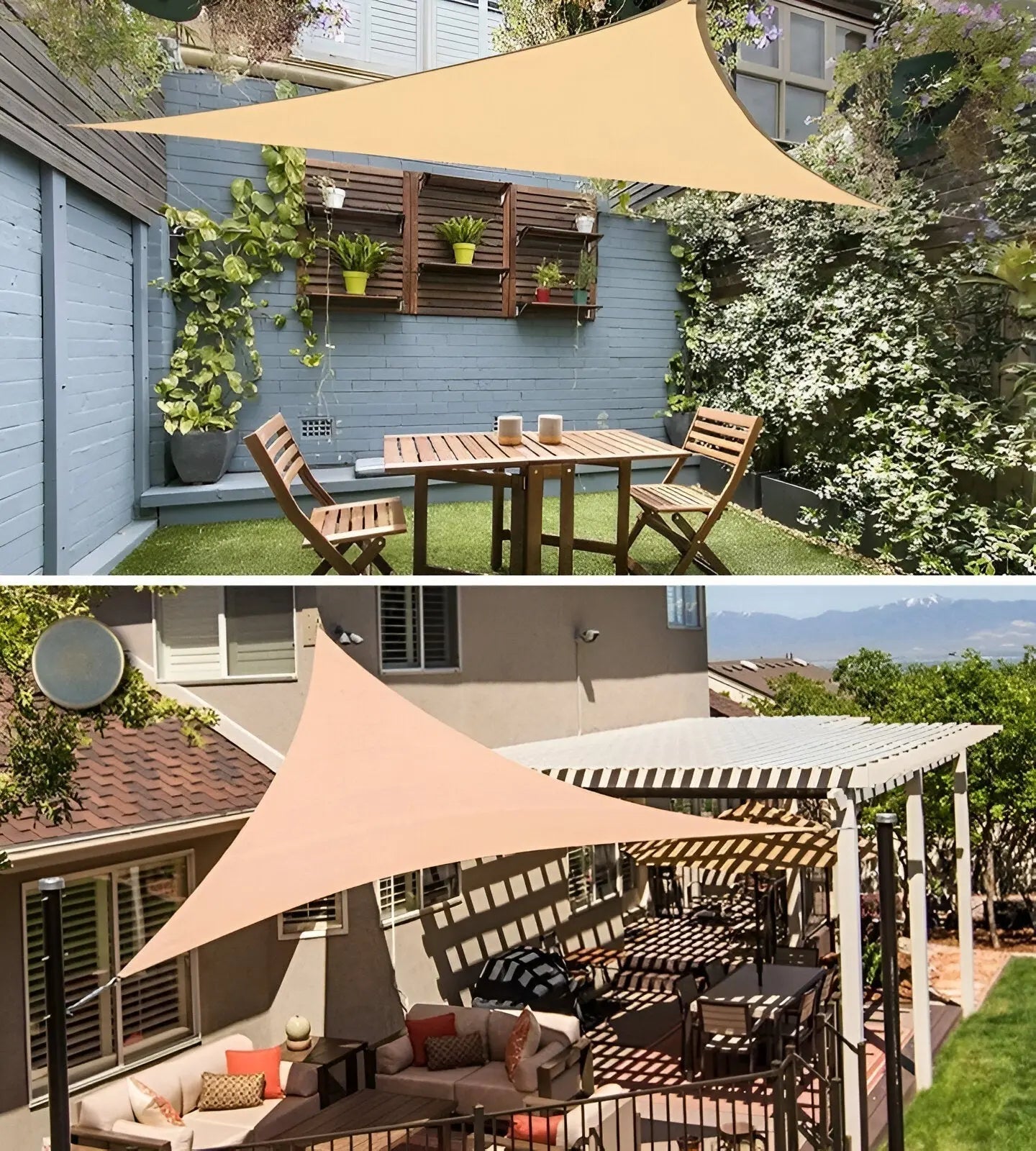 Sonnensegel | Dreieckige Schattenfläche für Terrasse | UV Schutz und wasserabweisend | AeriCover