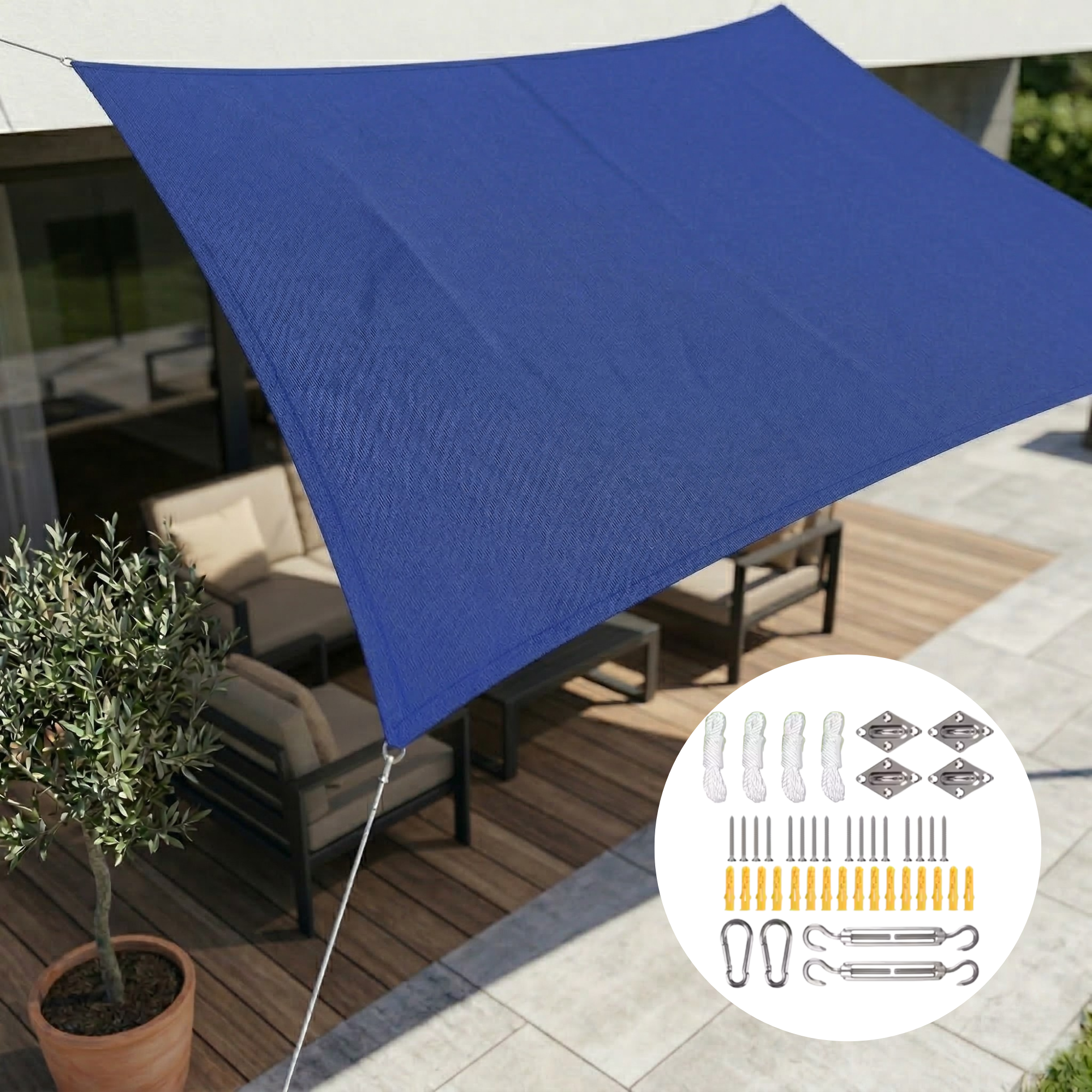 Sonnensegel Rechteckig Wasserdicht | Wasserdichtes Outdoor Gewebe | UV Schutz | SkyCover
