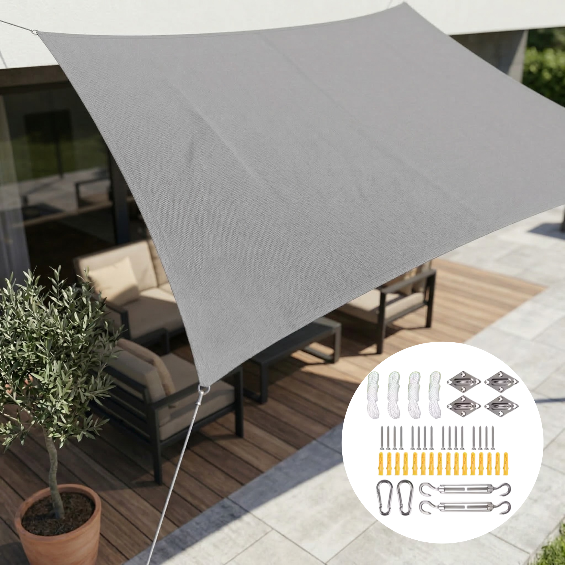 Sonnensegel Rechteckig Wasserdicht | Wasserdichtes Outdoor Gewebe | UV Schutz | SkyCover