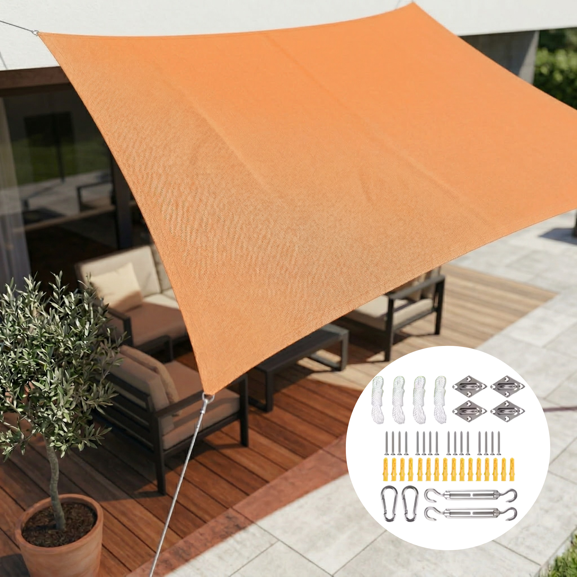 Sonnensegel Rechteckig Wasserdicht | Wasserdichtes Outdoor Gewebe | UV Schutz | SkyCover