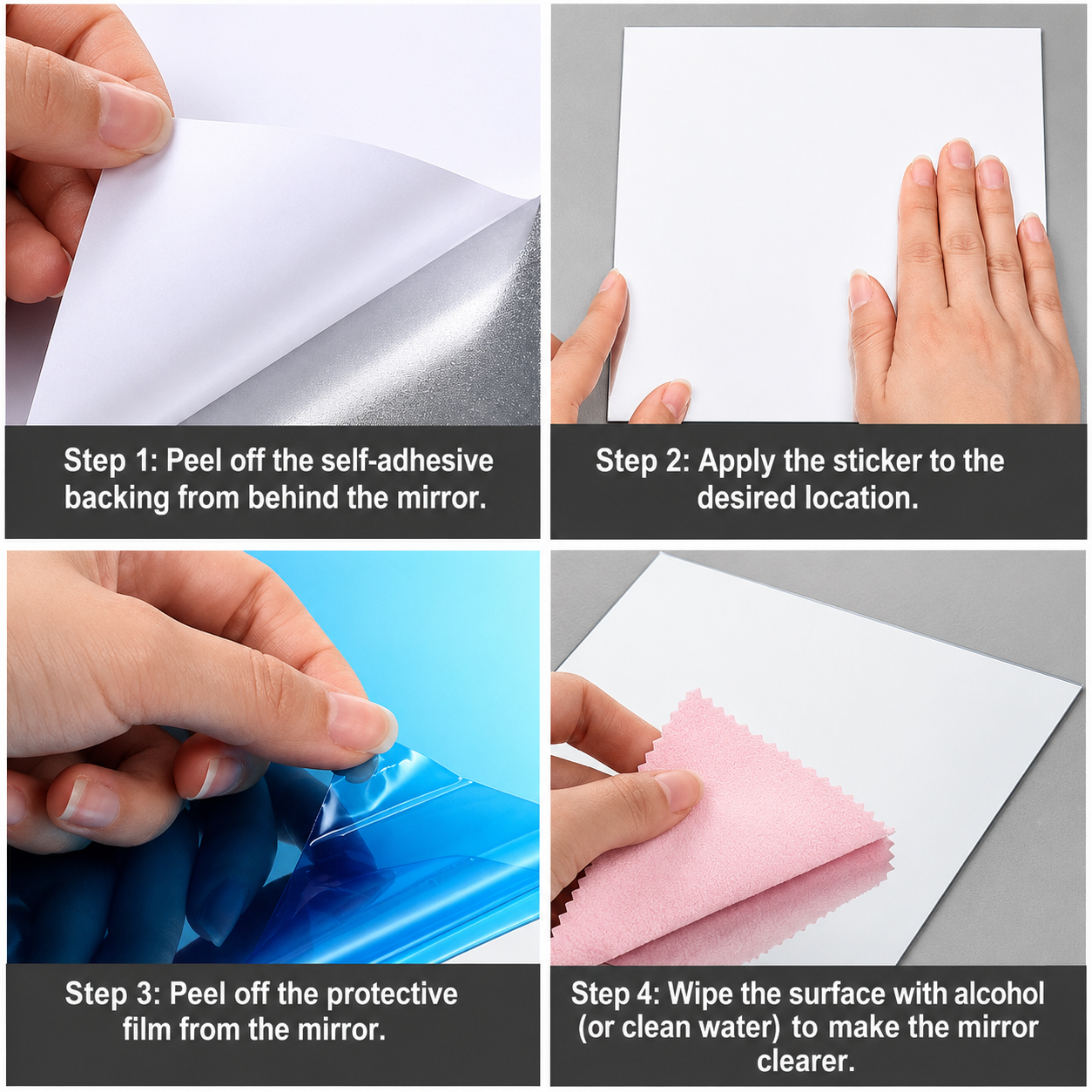 Spiegelfolie Selbstklebend | Bruchsicher & Zuschneidbar | Kristallklar | VivaShield