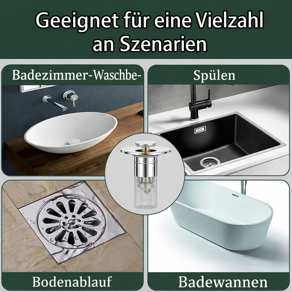 Spülbecken drainageverschluss | Verstopfungsfreier Edelstahlfilter | FilterPro