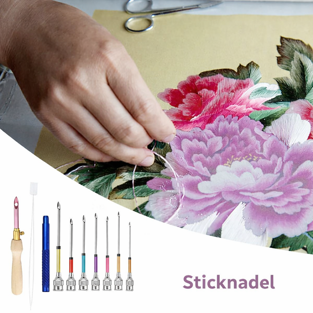 Stickerei | Ergonomisches Nadelset | Handschonend & Vielseitig | ThreadEase
