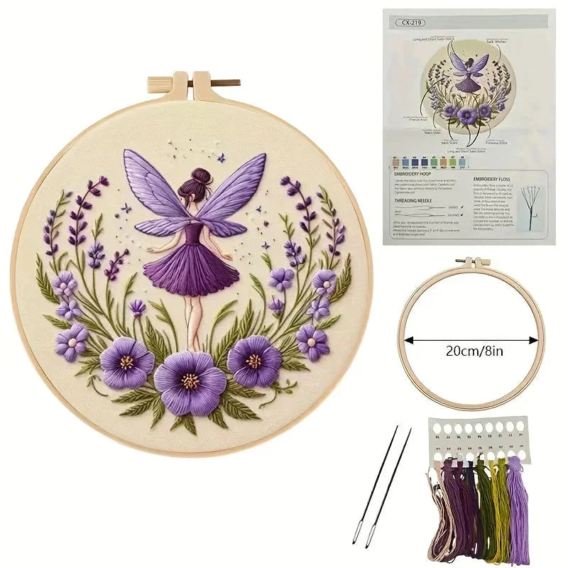 Stickset Feenmädchen | Vorgezeichnetes Motiv | Anleitung und Videos | CraftLuna