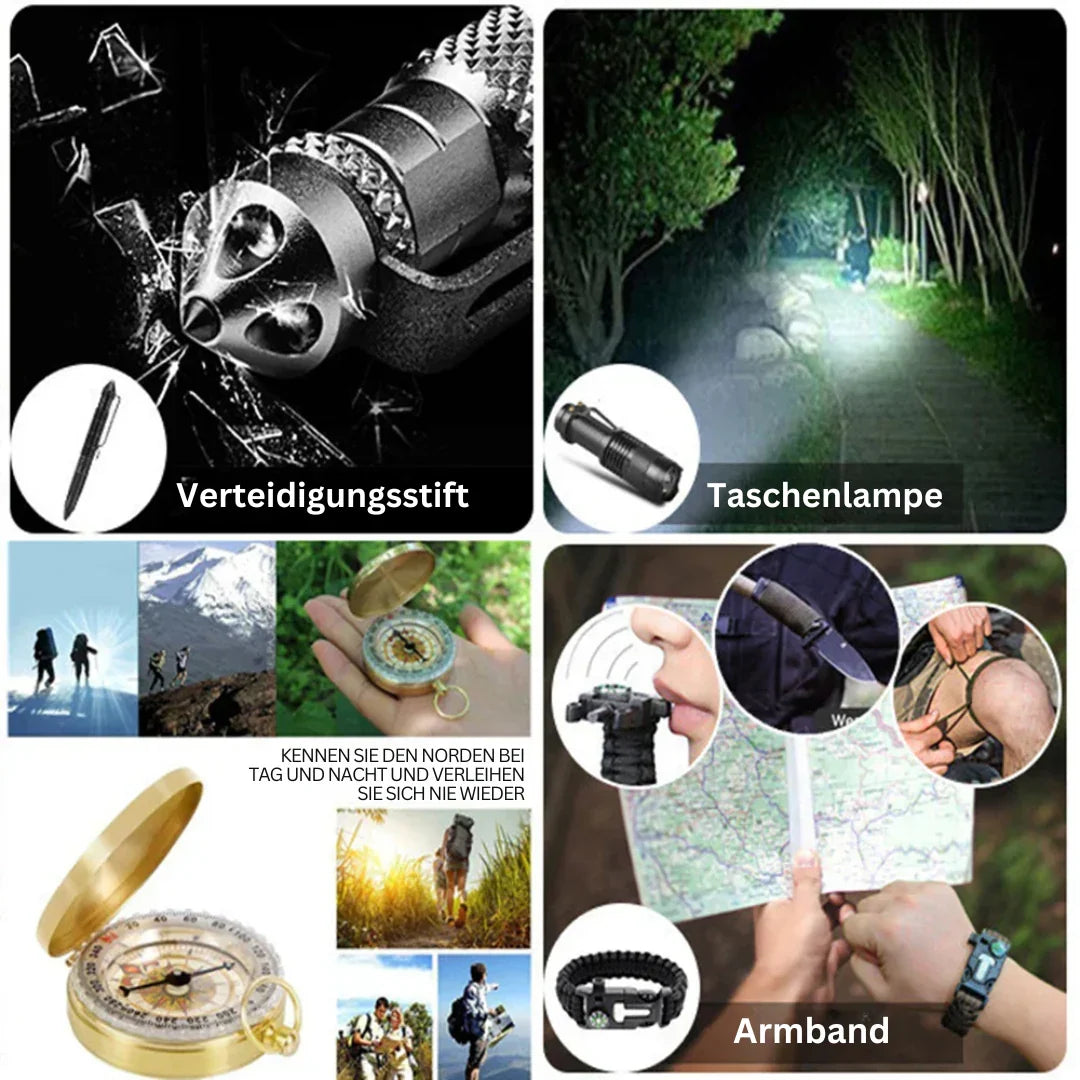 Notfall- und Survival-Set 38-teilig | Molle-kompatible Tasche mit 38 Werkzeugen | Wasserfest für Camping und Wandern 5