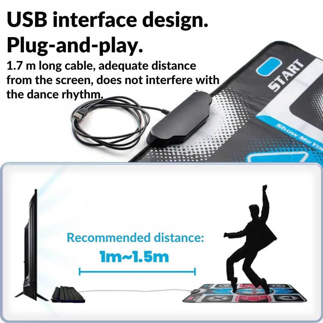 Tanzmatte | Mehr Bewegung zuhause | Bluetooth, rutschfest, Spielmodi | MovePulse