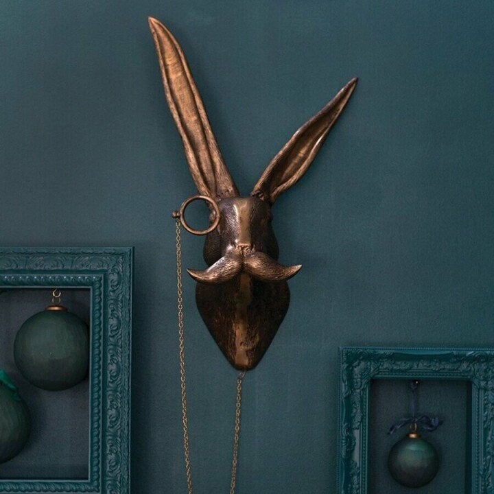 Tierkopf Wanddeko aus Kunstharz | Handbemalt, UV-beständig, mehrere Tiermotive | Blickfang für Wohnzimmer, Büro und Flur