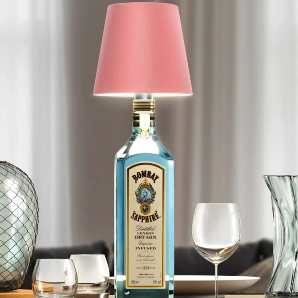 Tischlampe | Flaschenlampen Aufsatz | Kabellos dimmbar | LumiFlasche