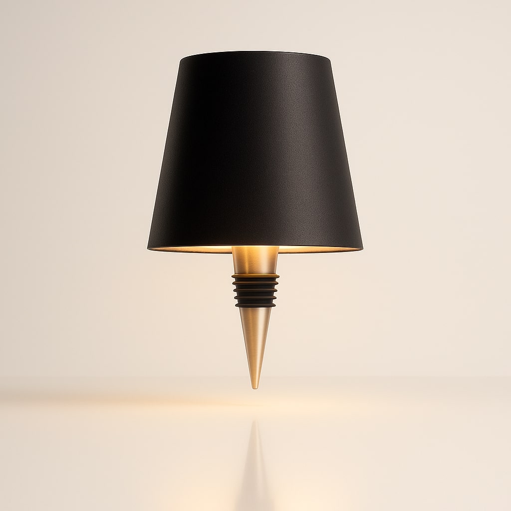 Tischlampe | Flaschenlampen Aufsatz | Kabellos dimmbar | LumiFlasche