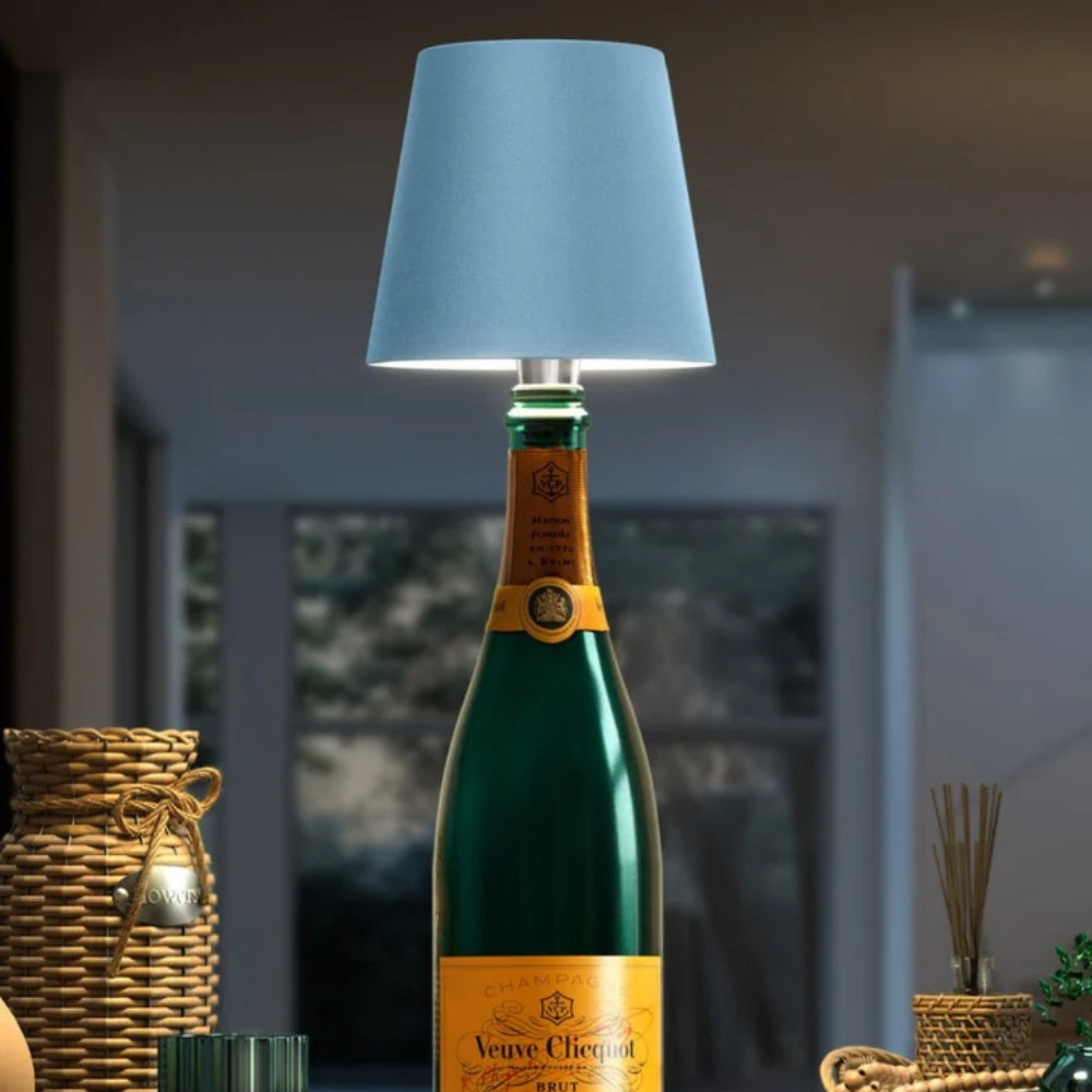 Tischlampe | Flaschenlampen Aufsatz | Kabellos dimmbar | LumiFlasche