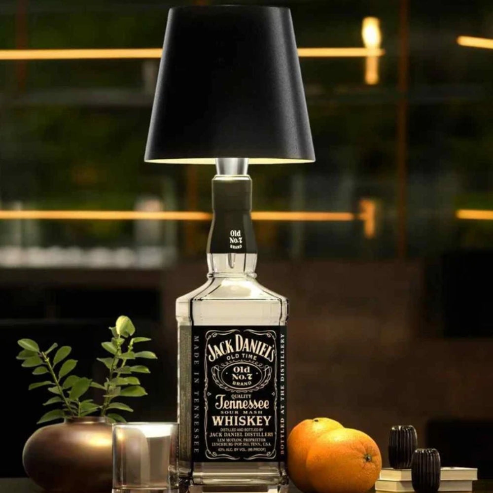 Tischlampe | Flaschenlampen Aufsatz | Kabellos dimmbar | LumiFlasche