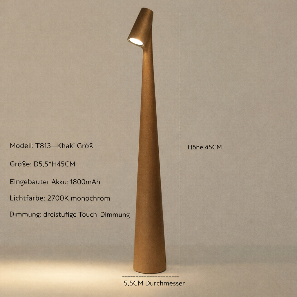 Tischlampe | Kabellose Designer LED | 3-Stufen Touch-Dimmung | Sydney