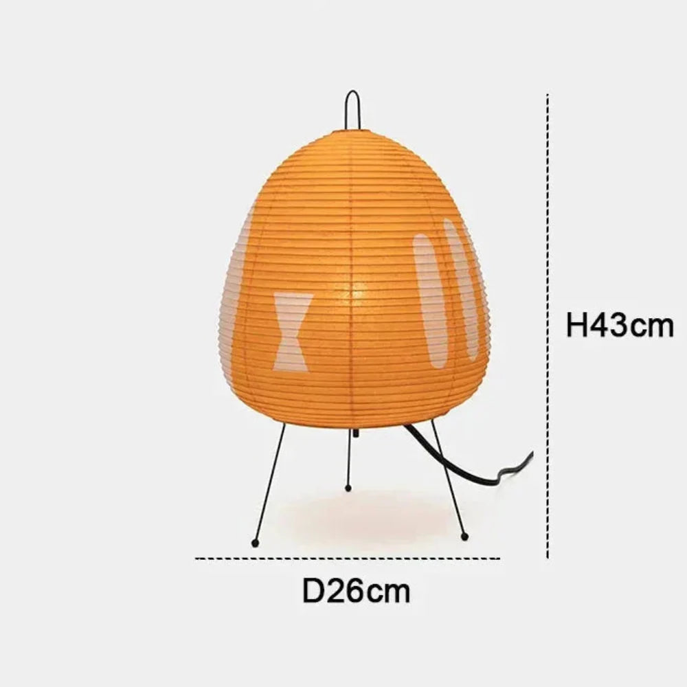 Tischlampe Reispapier Retro Japanisch Design | Sanftes Umgebungslicht | Wabi-Sabi-Retro-Design | HikariGlow