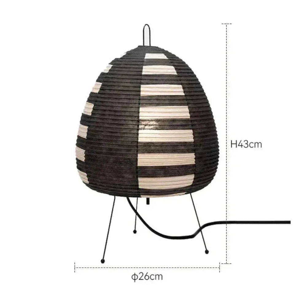 Tischlampe Reispapier Retro Japanisch Design | Sanftes Umgebungslicht | Wabi-Sabi-Retro-Design | HikariGlow