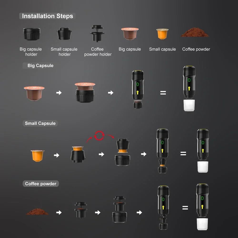 To-Go Kaffeebereiter | Kabellos, auf Knopfdruck | für Büro, Reise & Camping | PocketBrew