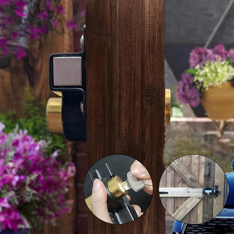 Torschloss mit Schlüssel | Rostbeständig | Federbolzen | GateSecure