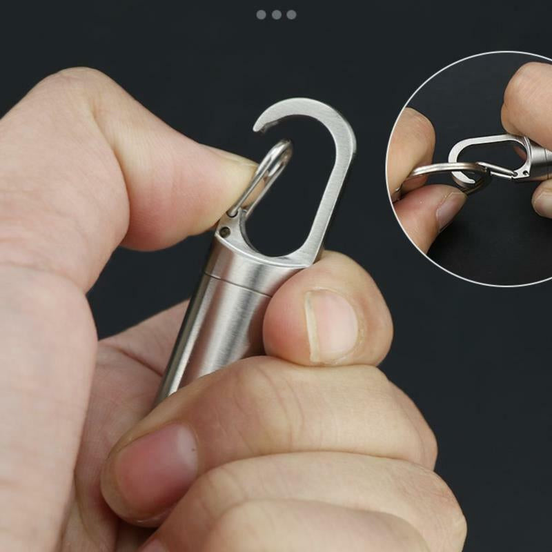 Tragbare Medikamentenbox Edelstahl | Wasserdicht O-Ring | 4ml Schlüsselring Pillendose | Pillox