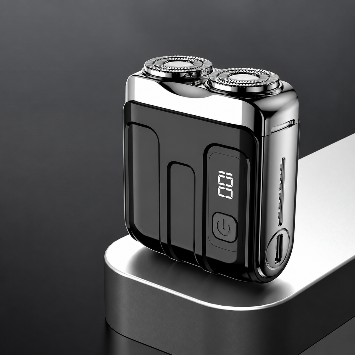 Portable Mini Electric Shaver | With Dual Blade Head | Beard Sensor & LED Display | PocketEdge